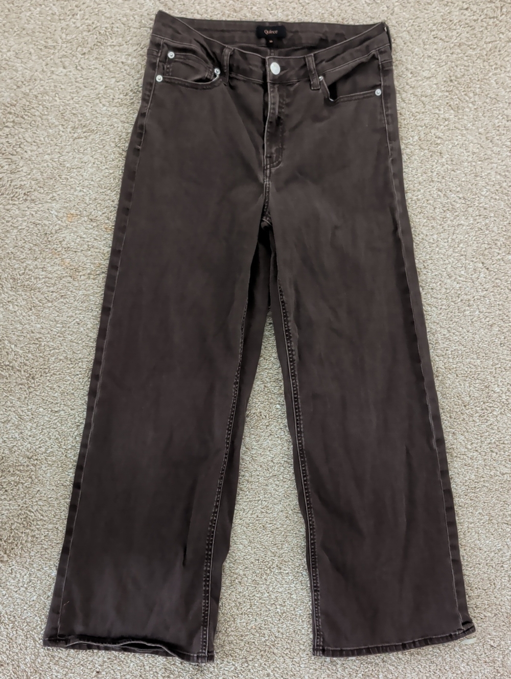Quince Women's Bella Wide Cut Jeans in Coffee Bean Brown